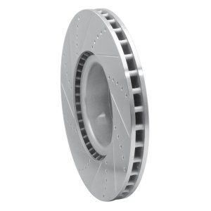 Land Rover Range Rover Brake Rotor (1) - Front Right - R1 Concepts - Drilled & Slotted - Silver - `10-`12